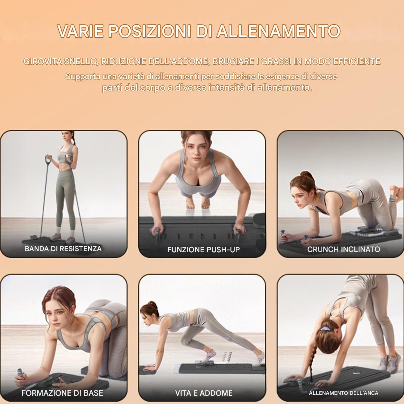 Pilates Reformer Portatile Fasce Core Trainer Allenamento Corpo Intero