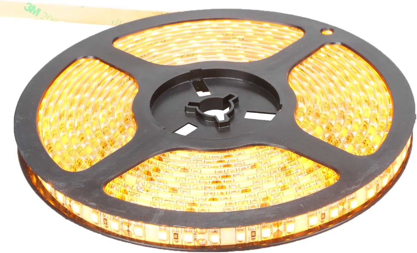 XKTTSUEERCRR 3528 SMD 16.4Ft 5Meter 600LEDs Warm White Flexible Non-Waterproof Strip Lighting With DC Power Adapter Connector