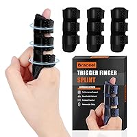 Vista 8 de Férula de dedo de gatillo para artritis, lesiones, esguinces enderezamiento de dedos, férulas para dedos índice, medio, anular, alivio del dolor