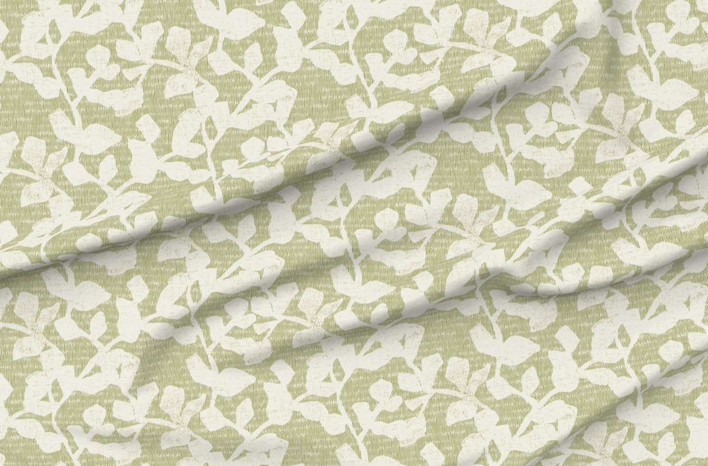Spoonflower Fabric - Green Botanical Minimal Eucalyptus Warm Neutral Japandi Modern Printed on Recycled Canvas Fabric Fat Quarter - Durable Upholstery Home Decor Accessories