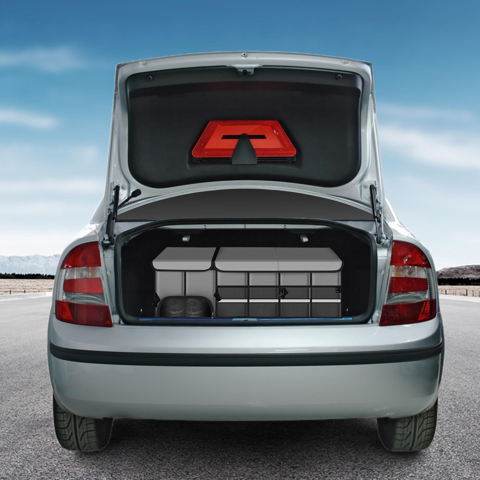Organizador de maletero plegable - Organizador de maletero portátil para | coche, almacenamiento de carga duradero plegable | Organizador de maletero impermeable con compartimento, órganos