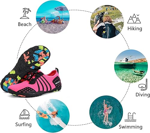 Miniatura 8 de Zapatillas para el agua hiitave para hombre y mujer, de secado rápido, zapatillas tipo calcetín estilo barefoot, para surf, caminar por el río,