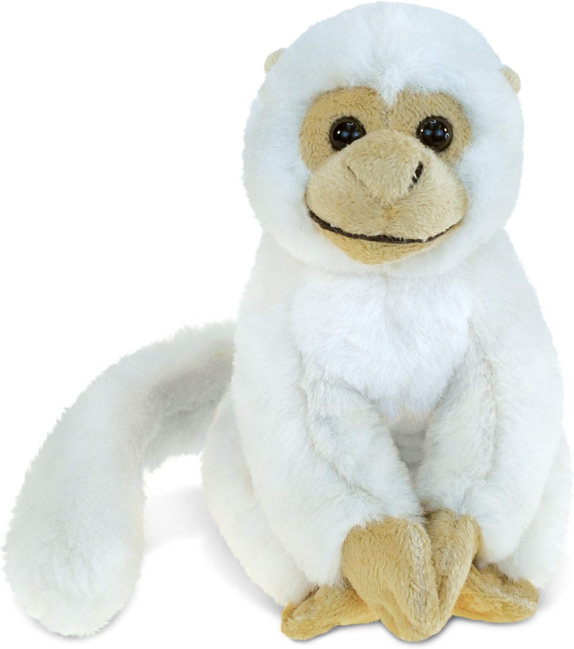 Puzzled White Long Tail White Squirrel Monkey Plush, 12.5 Inch Super Critter Stuffed Toy Rainforest Species Wildlife Animals Themed Kids Toddlers Toys & Games