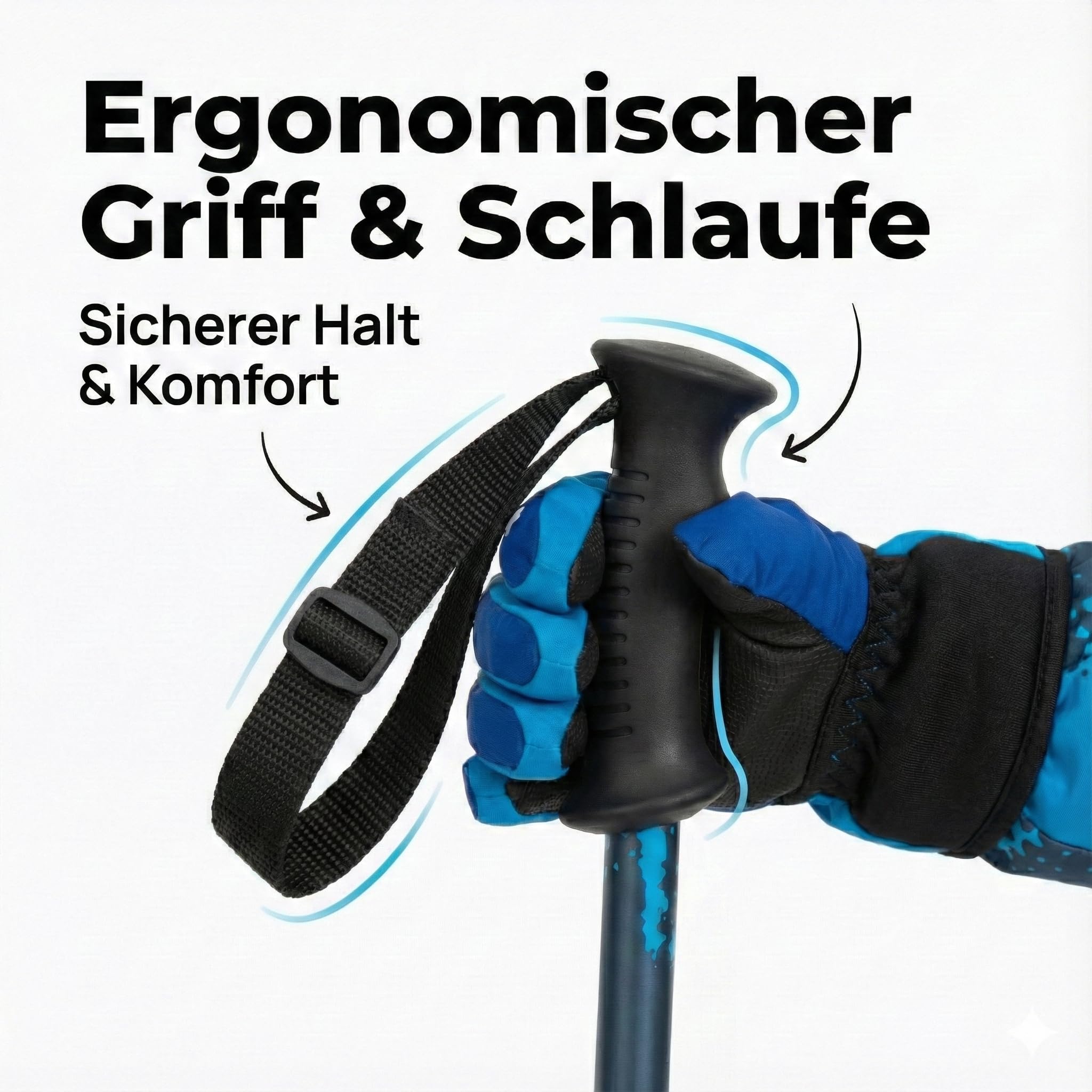 KADVA Kidd Skistöcke – Mitwachsende Kinder-Skistöcke (60–100 cm) aus leichtem Aluminium – Teleskopstöcke mit Twist-Lock – Ergonomische Griffe & Handschlaufe – Für Jungen & Mädchen