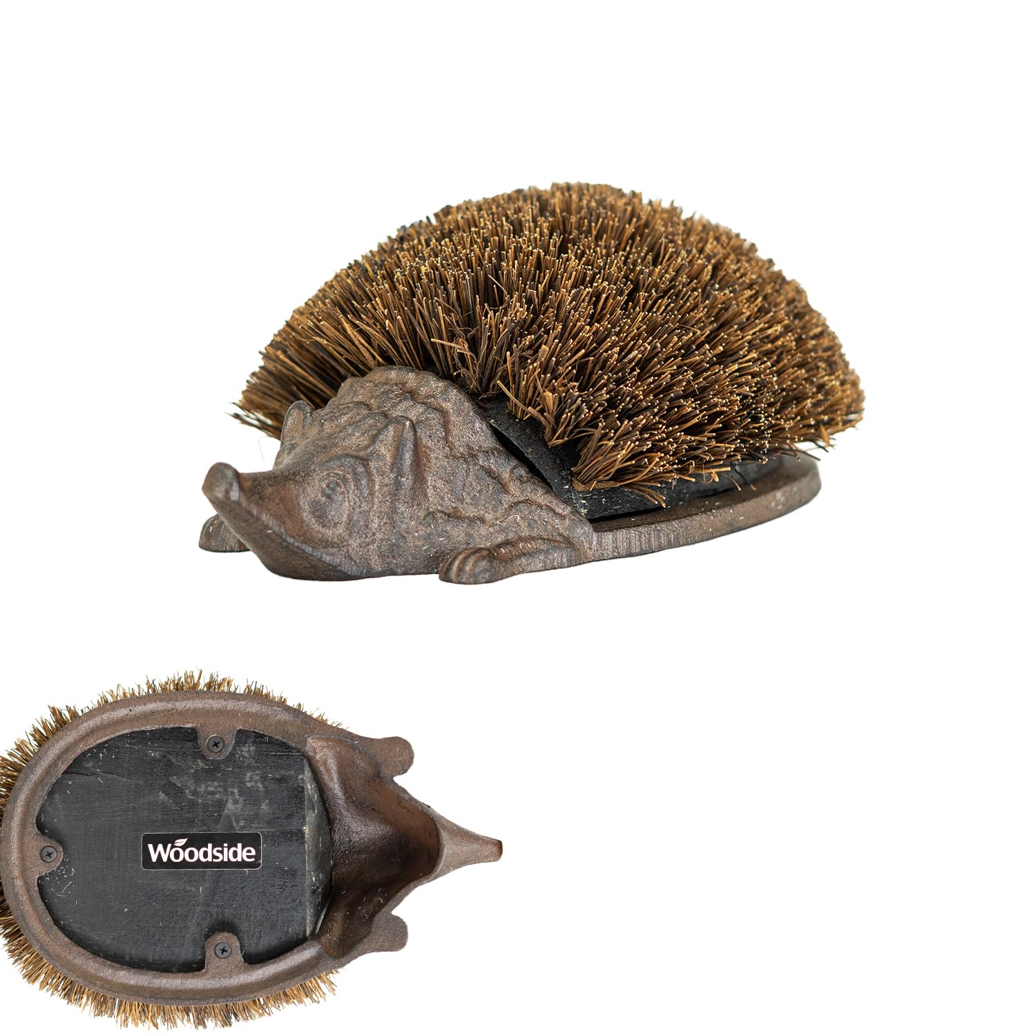 Woodside Clear Heavy Duty Cast Iron Hedgehog Boot Brush & Scraper For Wellies, Trainers, Shoes Etc Mud & Dirt Brush