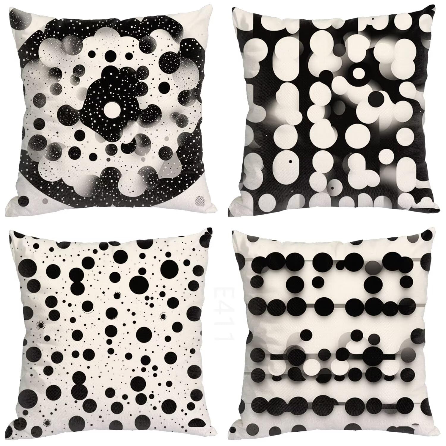 Semplice Federe Cuscini Divano 60x60cm,4 Pack Geometria Estate Esterno Cuscini per Divano,Doppio Lato Quadrato Morbido Cuscini Divano,per Divano Soggiorno Sedia Letto Autunno Dekoration Cuscino LY-411