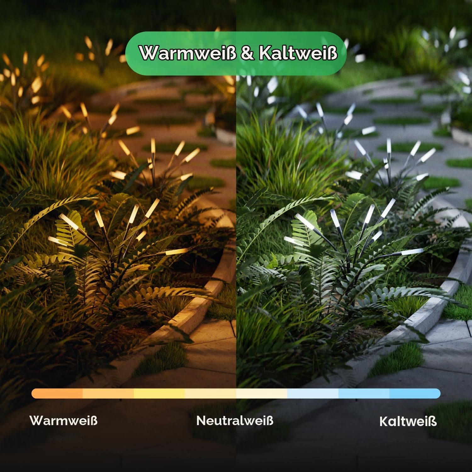 Nanoleaf Solarlampen für Außen Garten (2er Set) mit Fernbedienung, 8 adressierban warmweißem/multicolor LEDs, Firefly Solarlicht, Timer & Szenen, IP65 wasserdicht, Gartenlichter für Weg, Hof, Terrasse