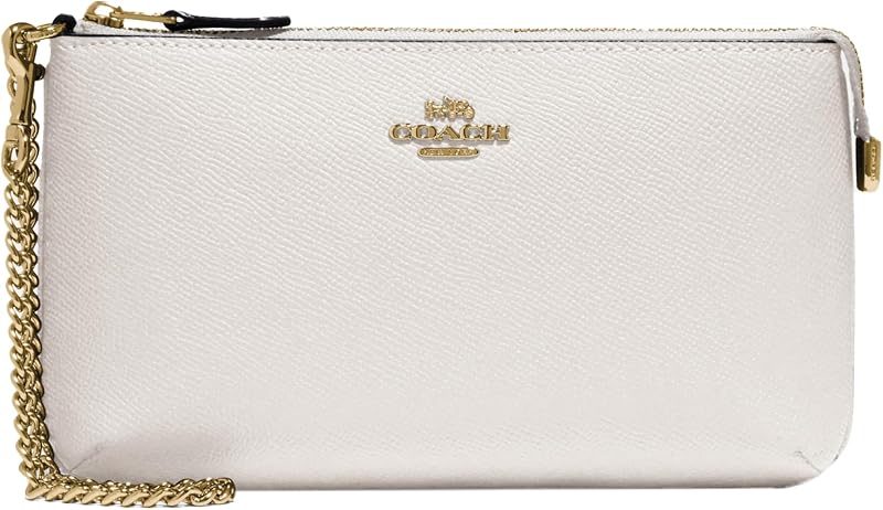 Coach Women's Crossgrain Leather Wristlet W Chain