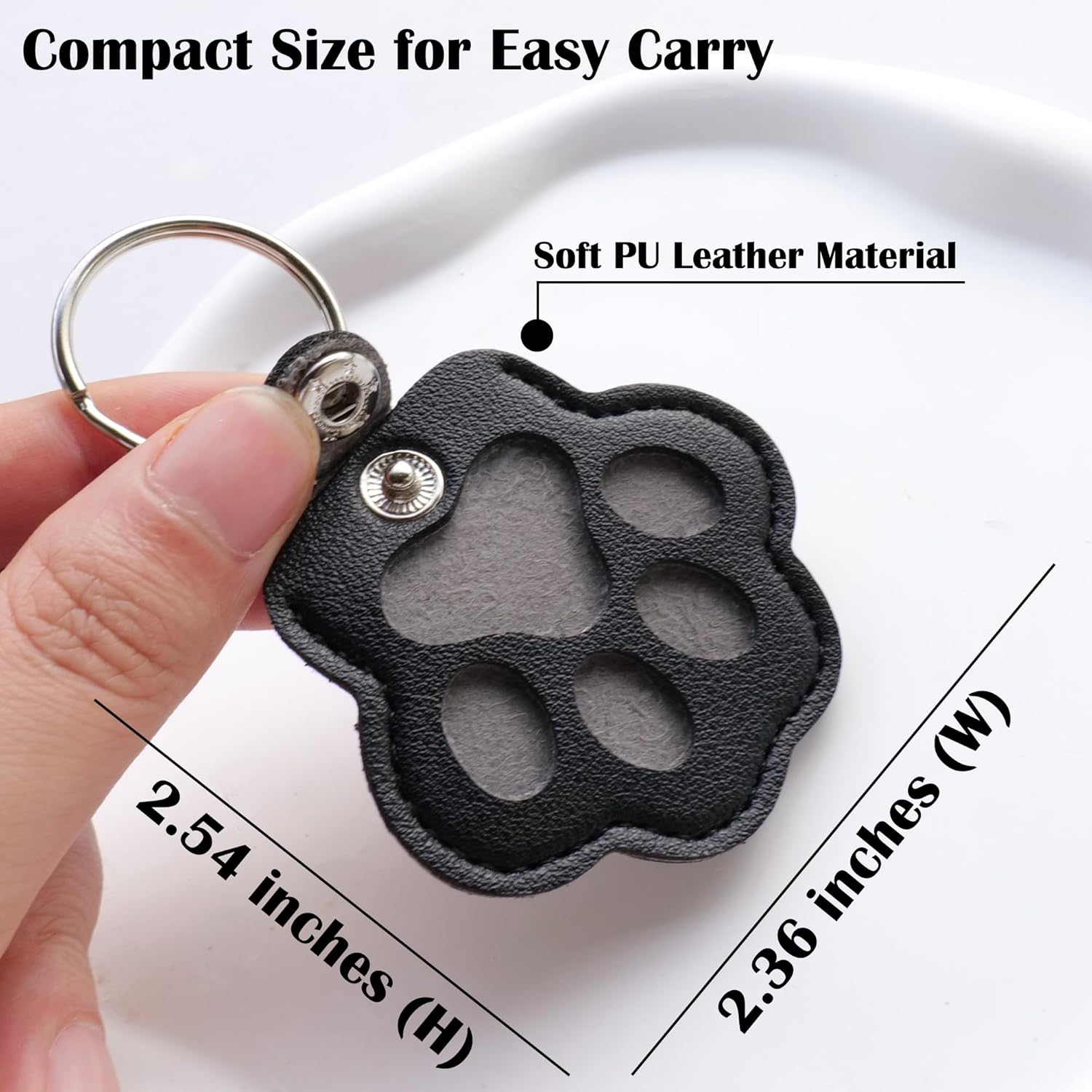 Pet Memorial Gifts for Cat Dog Cute Leather Paw Keychain Pet Hair Keepsake Keyring for Bag Purse Paw Charm Key Holder - Image 6