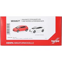 Herpa Model Building kit Seat Leon, on a Scale of 187, Plastic Miniature for Handicraft Work, Collectors Edition Miki Seat Leon, Naranja/Candy White