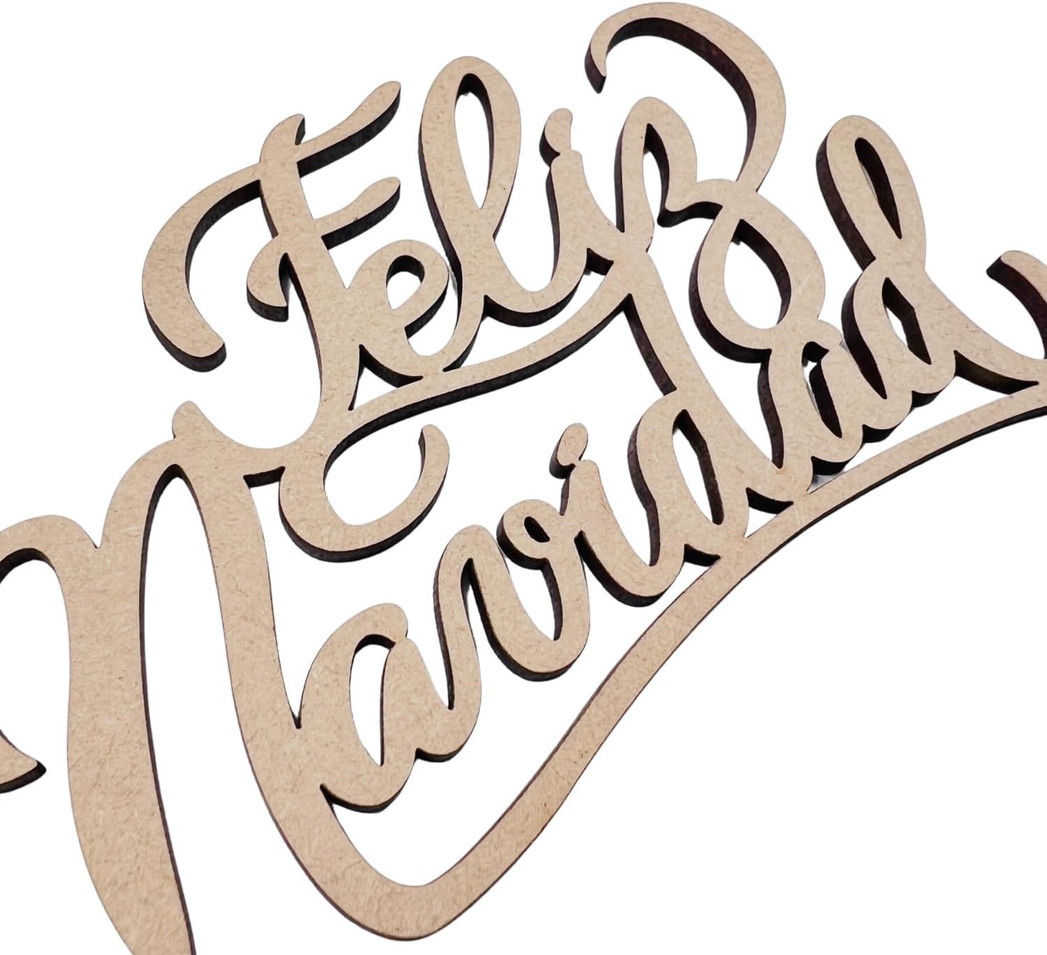 1/4" MDF Feliz Navidad Wood Words Cutout | Merry Christmas Wood | Christmas Wreath | Christmas Door Hanger | Spanish Christmas | 20"