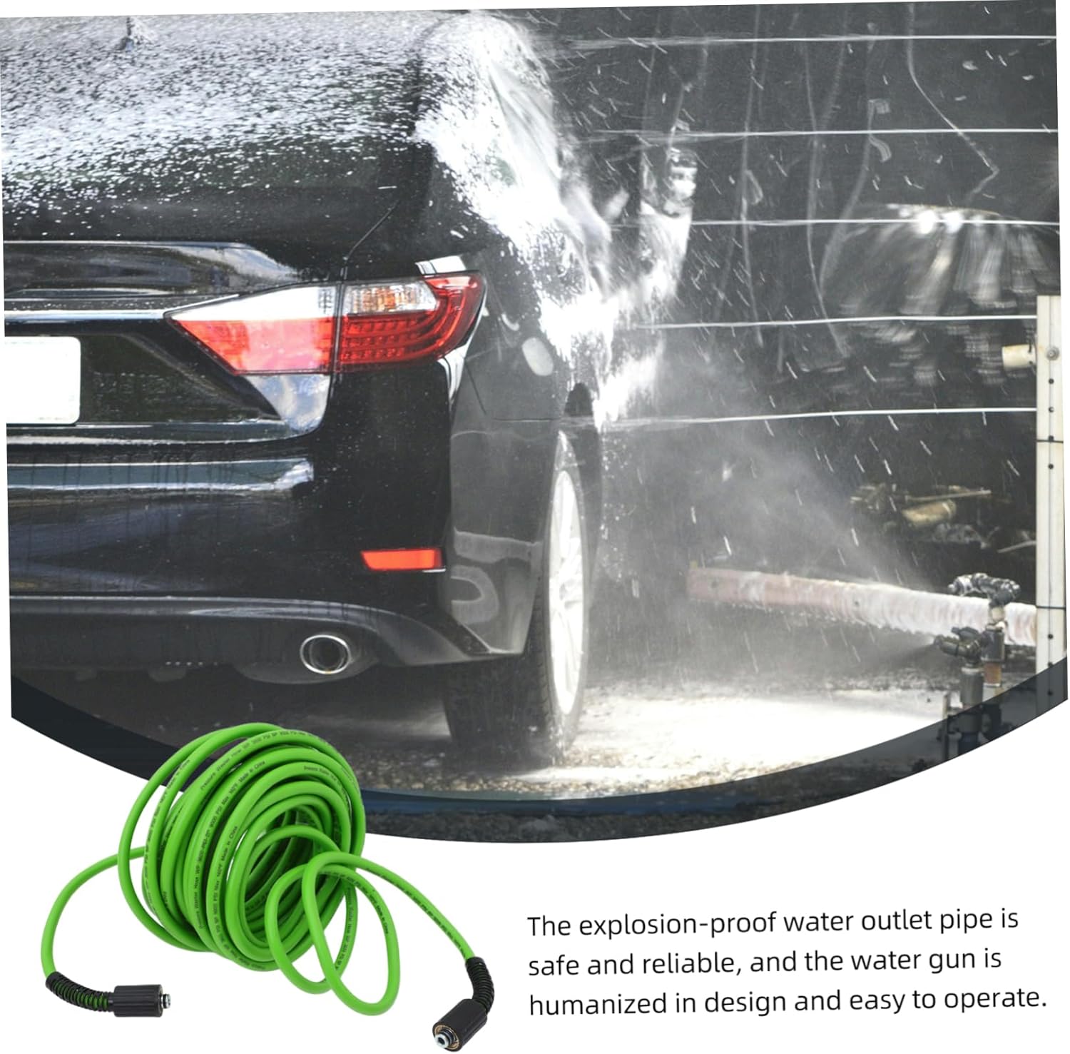 Pressure Washer Extension Hose High Pressure Resistant Pipe for Home Car and Garden Cleaning Ergonomic Design Explosion Outlet Compatible Washers
