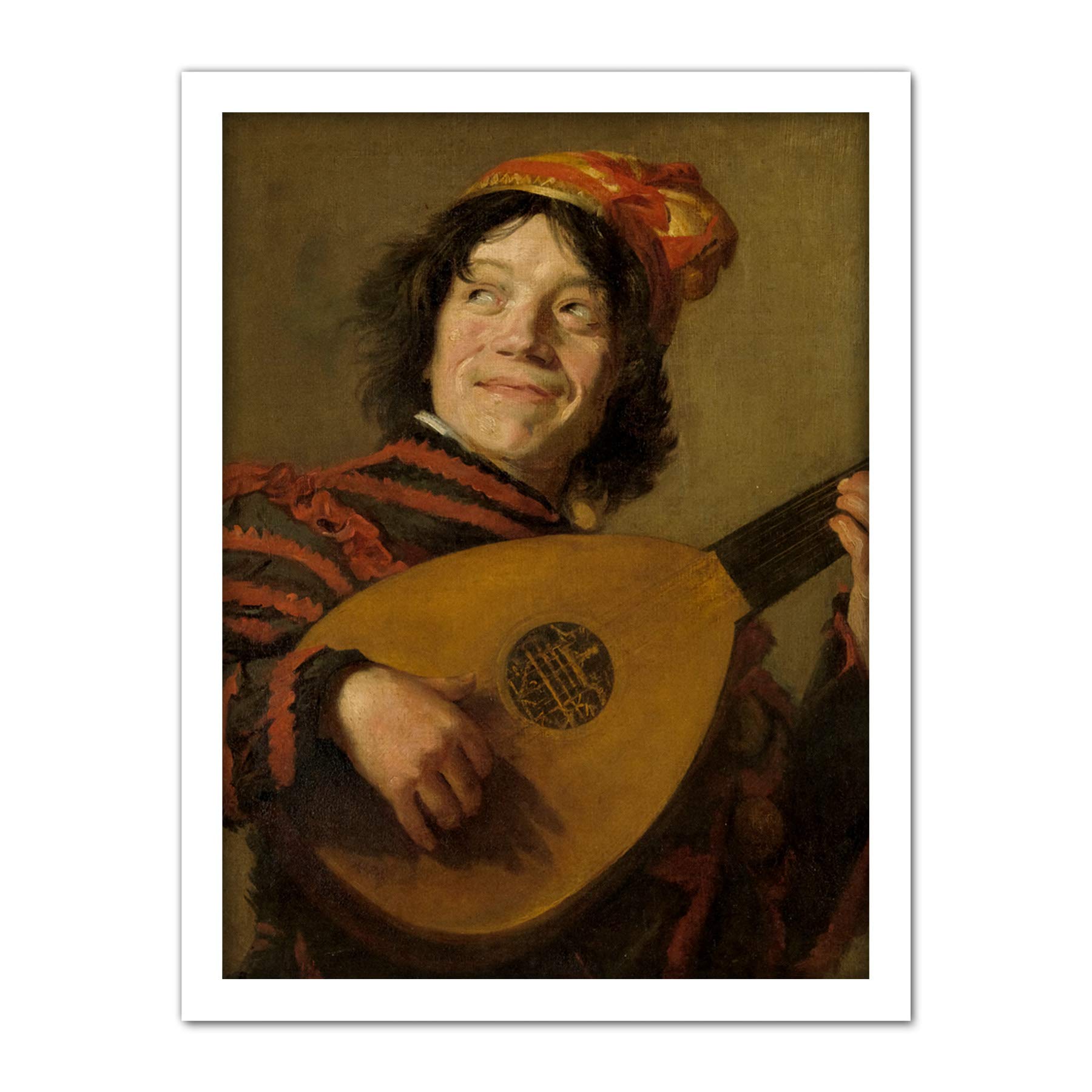 Artery8 Frans Hals The Lute Player Painting Artwork Framed Wall Art Print 18X24 Inch