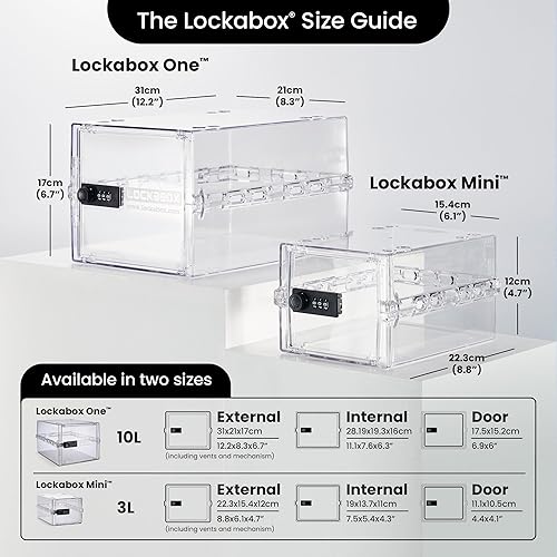 Miniatura 5 de Lockabox - Caja de almacenamiento con cerradura para alimentos medicinas electrónica y más contenedores de almacenamiento seguros con llave