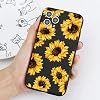 Retro Flower Chrysanthemum Leaf Phone Case For iPhone11 12 13 pro max x xr xsmax 6 7 8 plus SE20 Black Matte Silicone Cover - 2-for iPhone 7plus