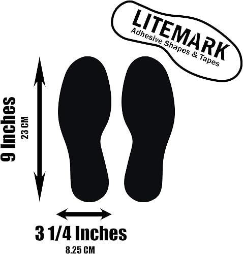 Miniatura 2 de LiteMark Calcomanías de vinilo para piso, calcomanías de línea para suelo de aula, oficinas, bailes, eventos, marcadores de puntos duraderos con