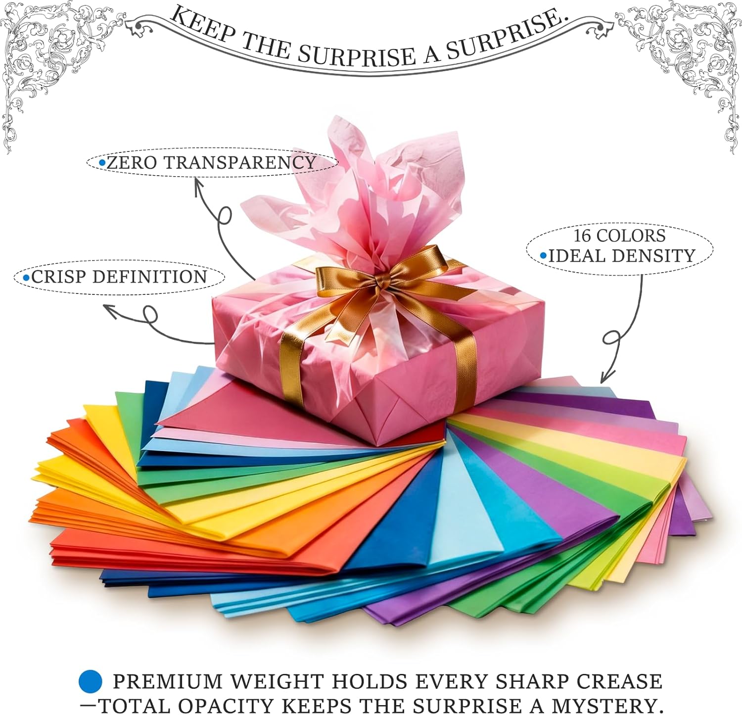 BEZNH Colored Tissue Paper 14 x 20 in 520 Sheets,16 Assorted Colors 8.2 LB Gift Wrapping Bulk Tissue Paper for Packaging Crafts Gift Bags