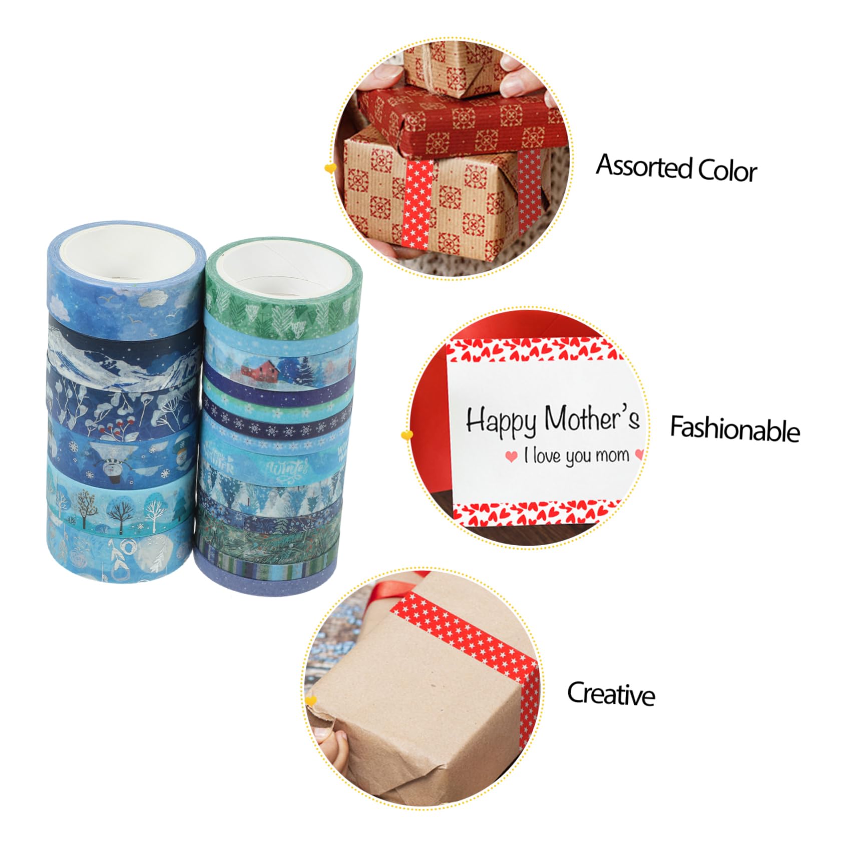 Operitacx Cinta Washi Decorativa Navideña De Adhesiva Para Manualidades Y Scrapbooking Navidad Para Y Álbumes 19 * 5