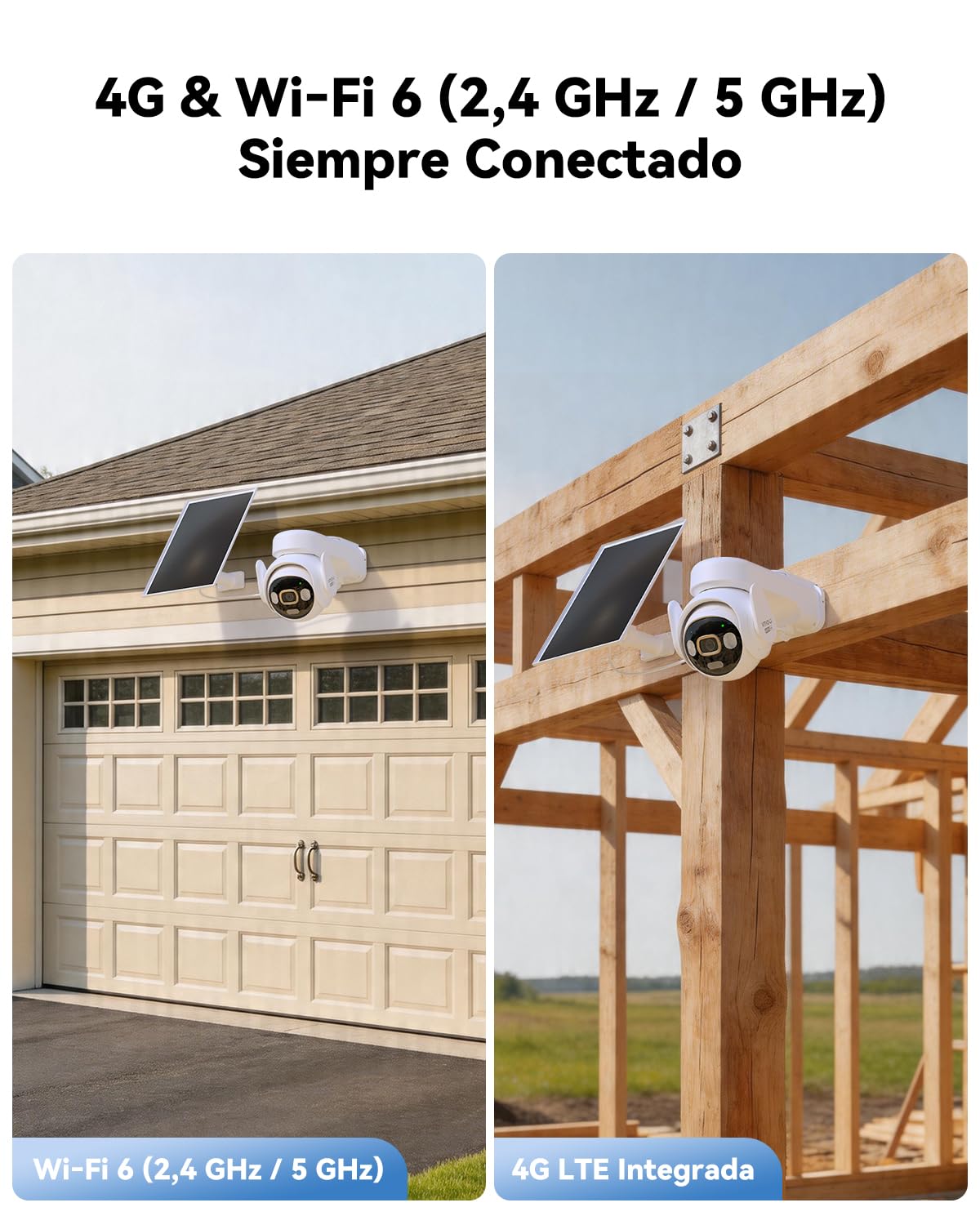 Imou 4K 8MP 4G LTE Camara Vigilancia Wifi Exterior, Panel Solar de 8W, Batería de 15000mAh, Grabación AOV 24/7, Detección de Personas/Animales/Vehículos, Visión Nocturna en Color, IP66, 32GB incluidos