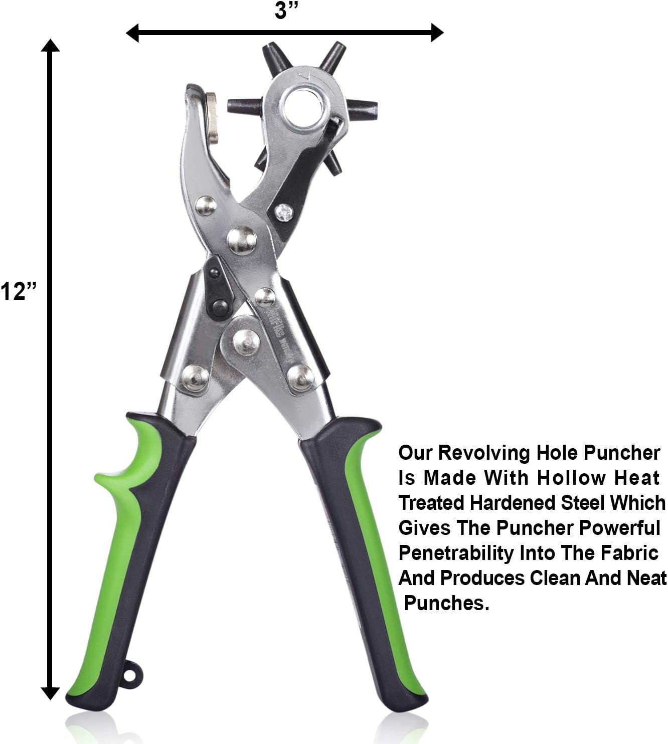 WilFiks Leather Belt Hole Puncher, 6 Hole Sizes Pro Rotary Manual Hand Hole Maker Tool, Professional Revolving Heavy Duty Fabric Pliers, For Watch Straps, Saddles, Dog Collars, Crafts And More : Arts, Crafts & Sewing