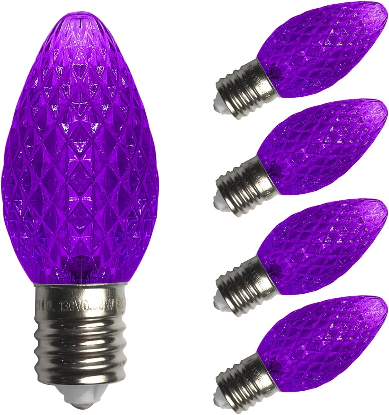 Yirunfa C7 LED Christmas Lights Replacement Bulbs, 25 Pack, 120V UL