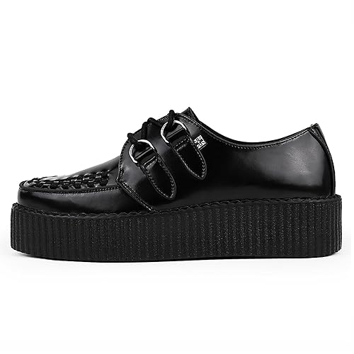 T.U.K. Leather Viva High Creeper - Herren & Damen Schuhe - Farbe Black Leather - Größe - 39 EU - Schwarz