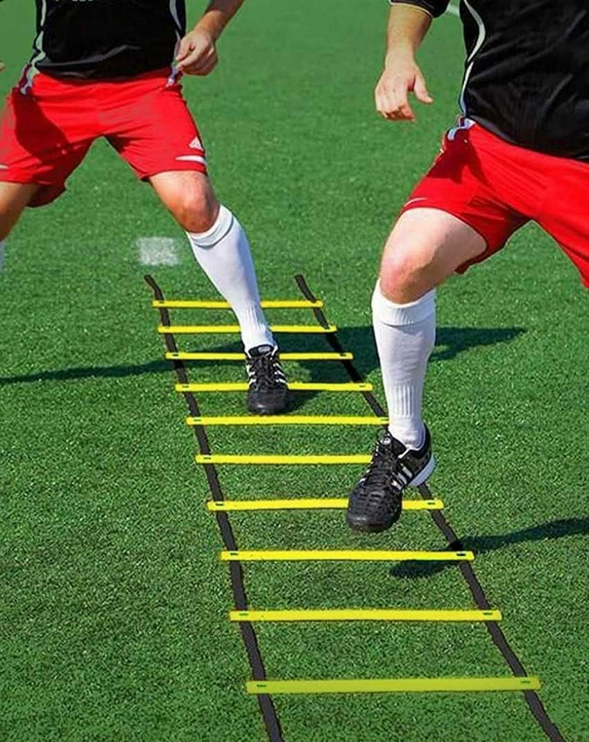 Flat Adjustable Speed Agility Ladder (8m with 20 Rungs, Pack of 4)