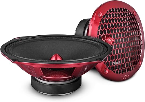 Miniatura 154 de DS18 PRO-X6.4M - Altavoz de 6.5 pulgadas, rango medio, bala de aluminio roja, 500 W máximo, 250 W RMS, 4 ohmios, altavoces de puerta de audio