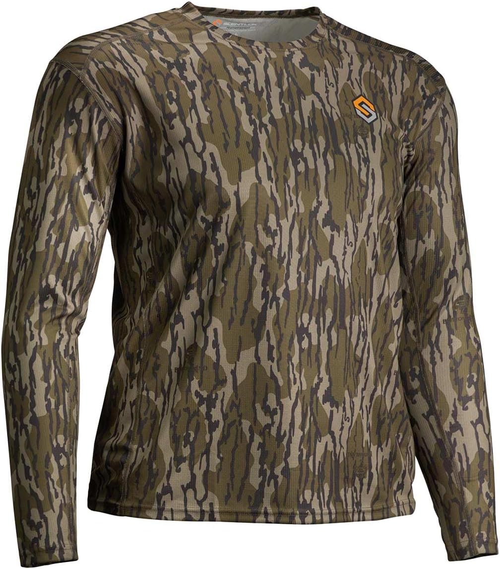 ScentLok Featherweight Long Sleeve Lightweight Camo Hunting Crew Shirt for Men