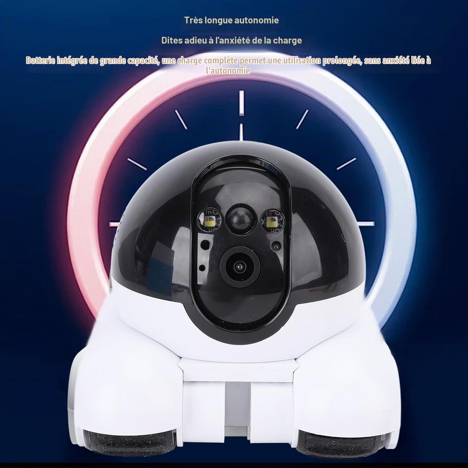 Robot de Caméra 1080p 2MP, Caméra pour Animaux de Compagnie Mobile Intérieure avec Application de Téléphone, Conversation Bidirectionnelle, pour Chiens de Chats