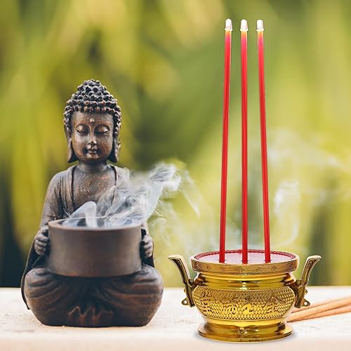 Miniatura 9 de NUOBESTY Lámpara de vela budista LED eléctrica luz decorativa quemador de incienso soporte budista templo budista Buddha suministros candelabros