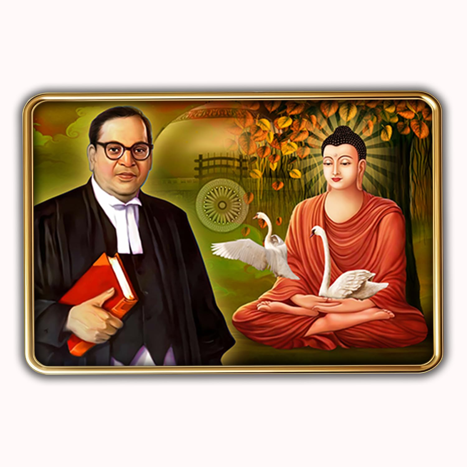 Buddha & Ambedkar Photo Frame - Elegant Wall Art -31