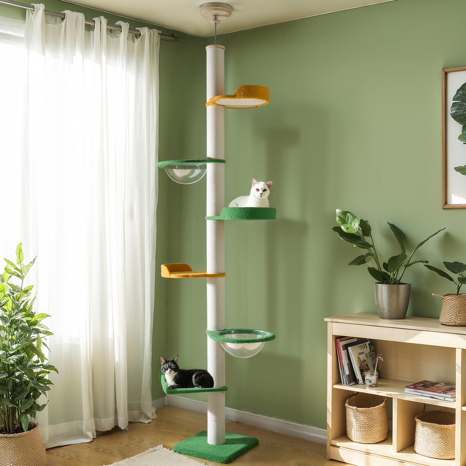 Veehoo キャットタワー 突っ張り キャットタワー シングル