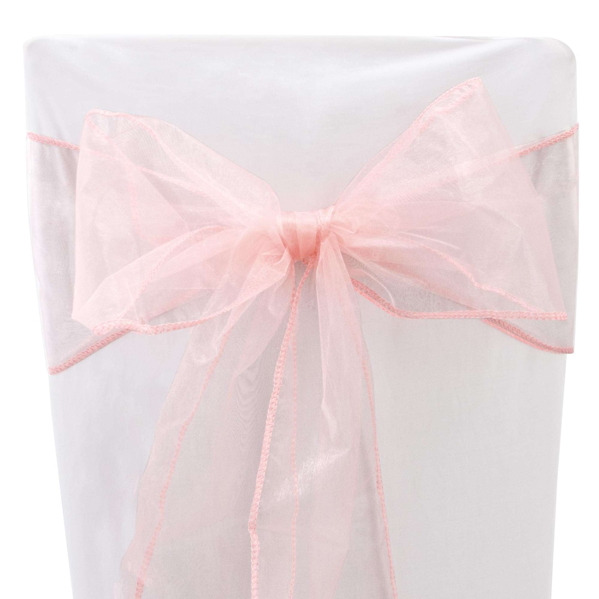 Time to Sparkle 80PCS 17x280cm Organza Chair Sashes Wider Fuller Cover Party Decoration Bow Sashes for Wedding -Peach Schnapps