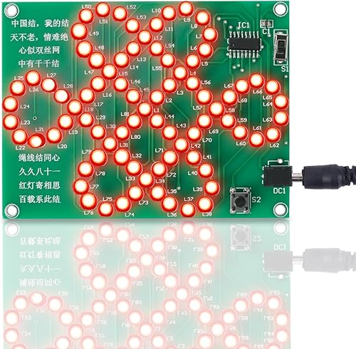 Proyecto de soldadura, Icstation Kit de práctica de soldadura de nudo chino DIY luces LED kits electrónicos para enseñanza y aprendizaje STEM y