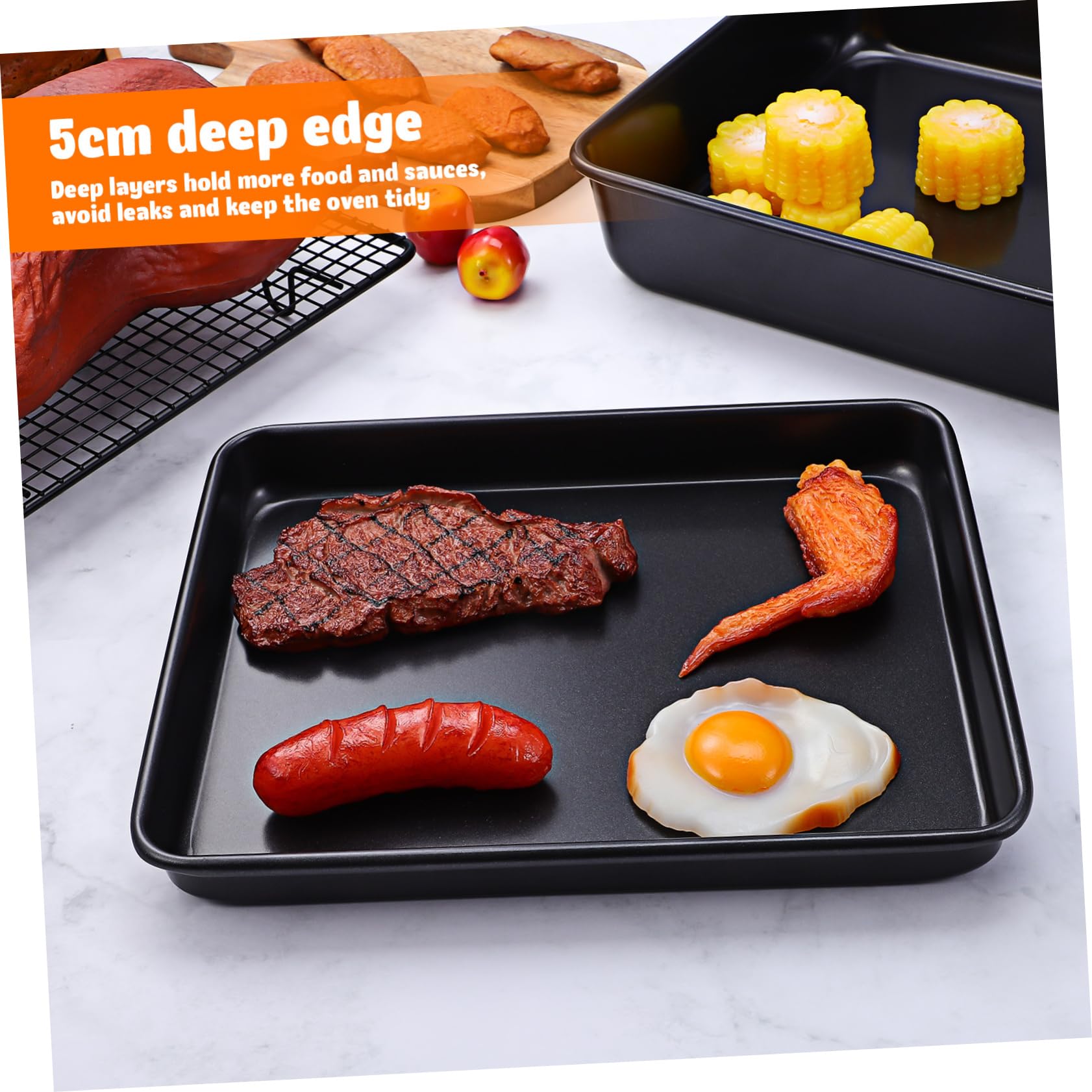 2stücke Ofenbleche Aus Edelstahl Backblech Für Toaster-ofen Backbleche Metallbleche Zum Backen Und Grillen Kochbleche Für Küche