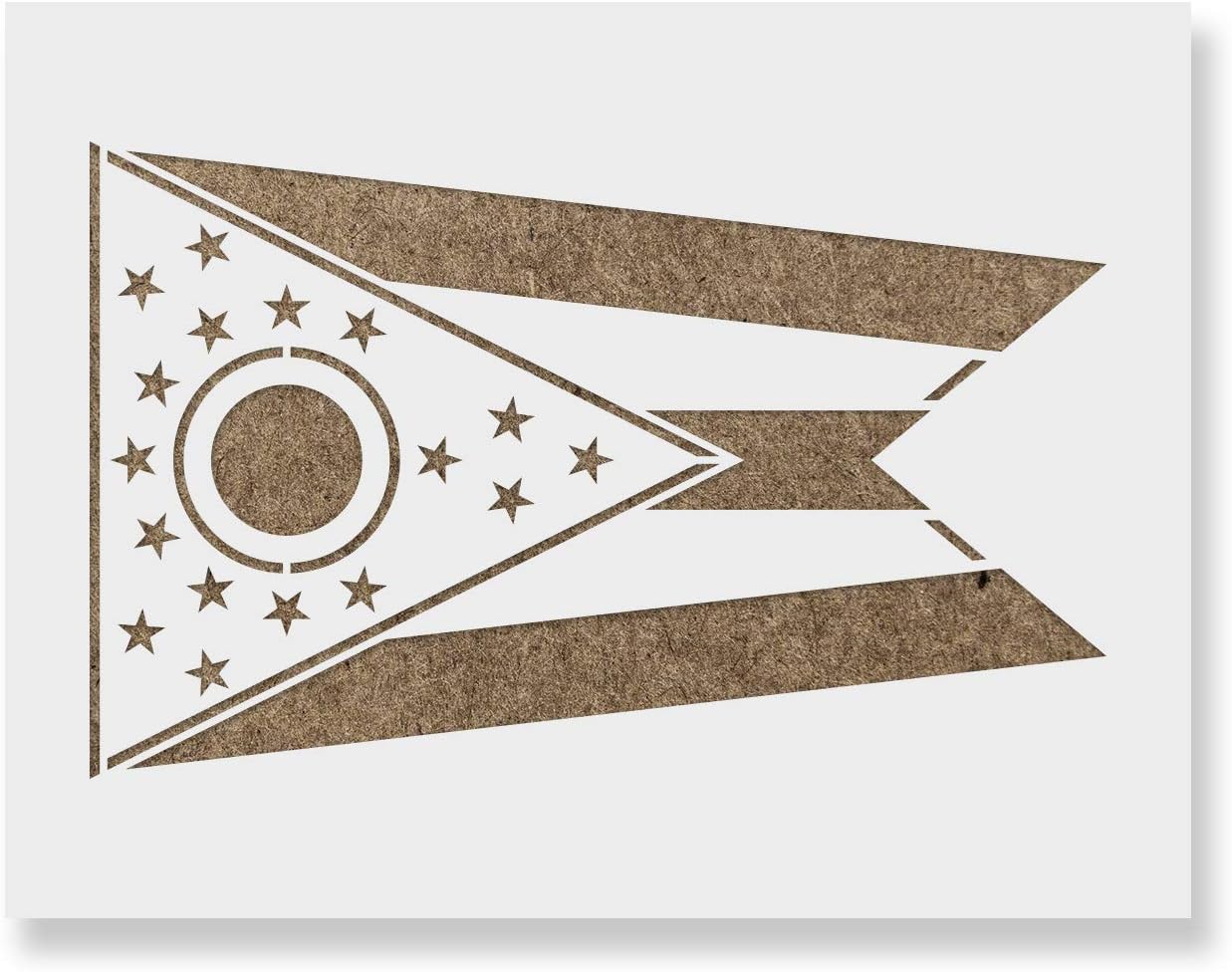 Ohio State Flag Stencil - Ohio State Flag, Ohio Flag Stencil, State Flags, State Stencil, Ohio Stencil