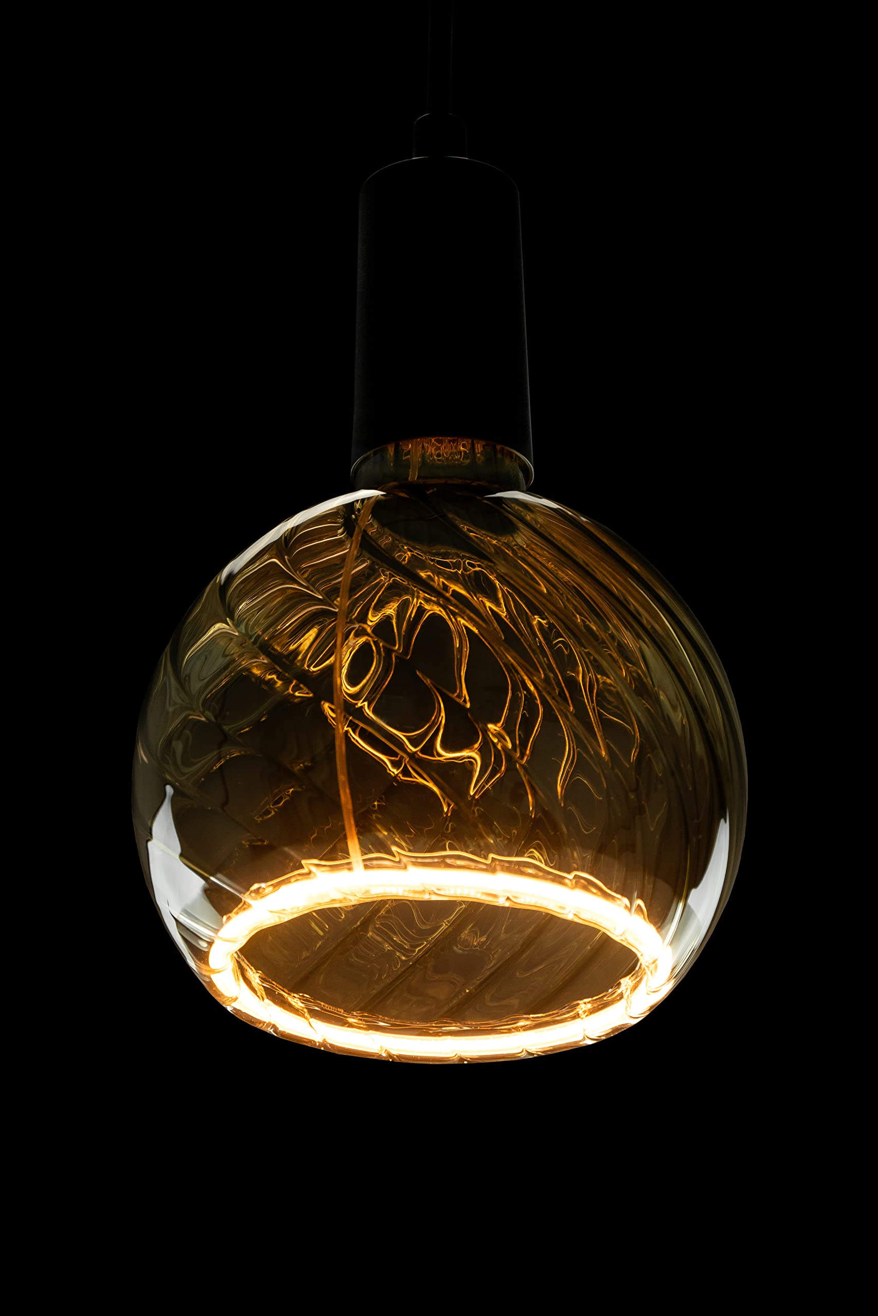 SEGULA Bombilla LED de filamento, diseño flotante, 150 mm, color gris ahumado, regulable, E27