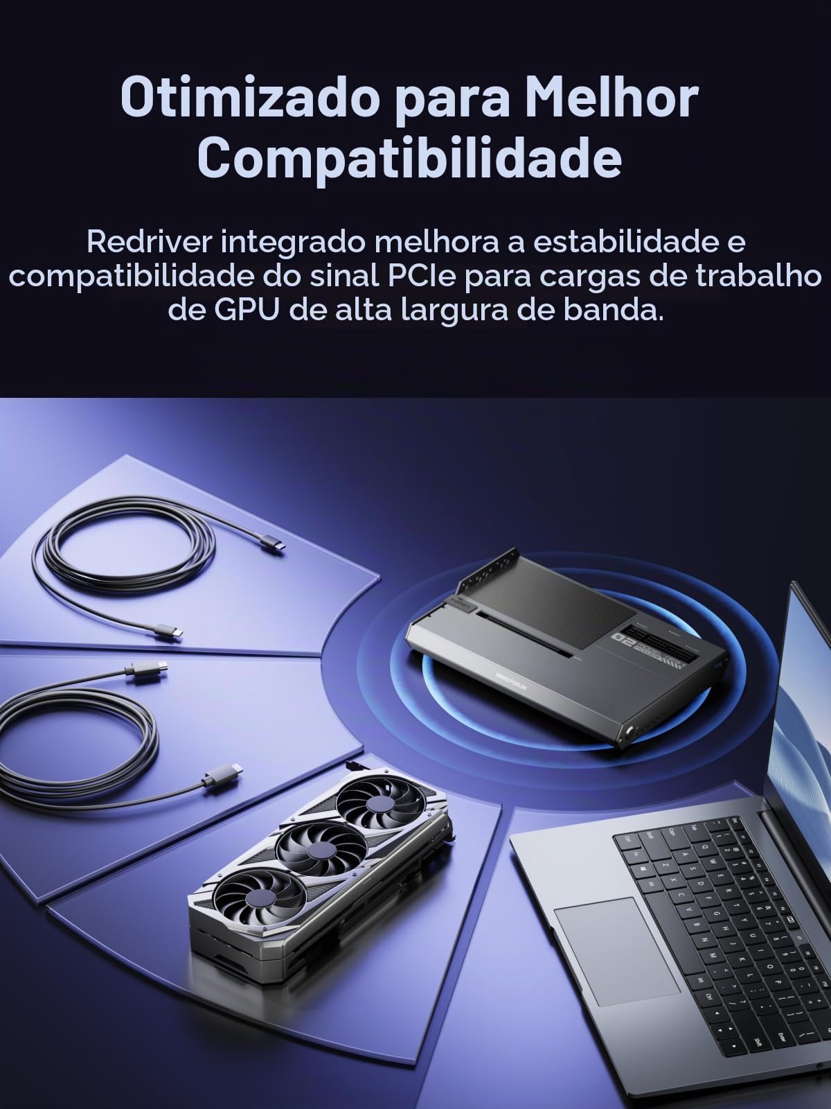 MINISFORUM DEG2 Thunderbolt 5 e dock OCuLink eGPU, gabinete