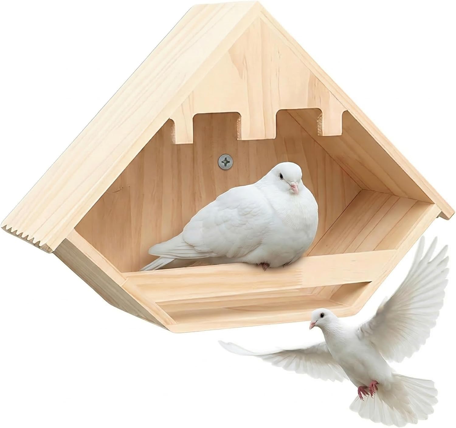 Cedar Dove Nesting Box for Outside, Wooden Open Pigeon House