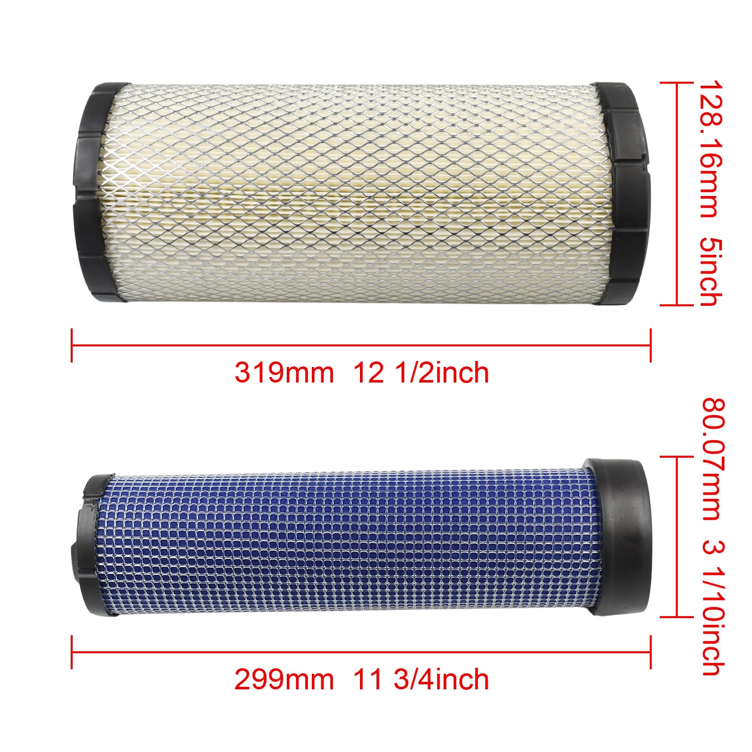 P822768 Kit filtro aria P822769 RE68048 RE68049 46489 46490 Compatibile con trattore John Deere 110 1600 1620 3120 3203 3245C 3320 3520 3720 4105. Escavatore 5103 5105 5200 75C 80C 60D