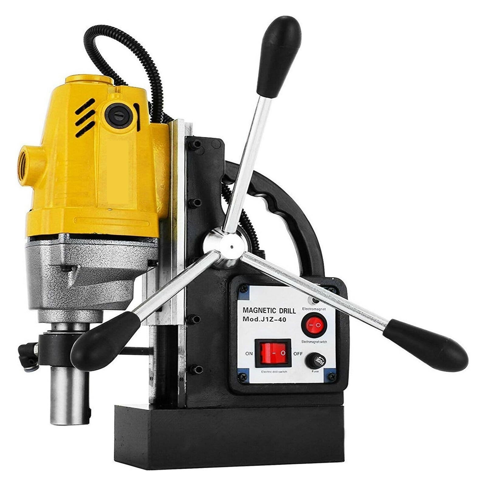 Taladro Magnético MD40, Máquina De Prensado De Taladro Magnético Ajustable En Altura, Broca Magnética De 1100W For Estructura De Acero, Construcción Naval