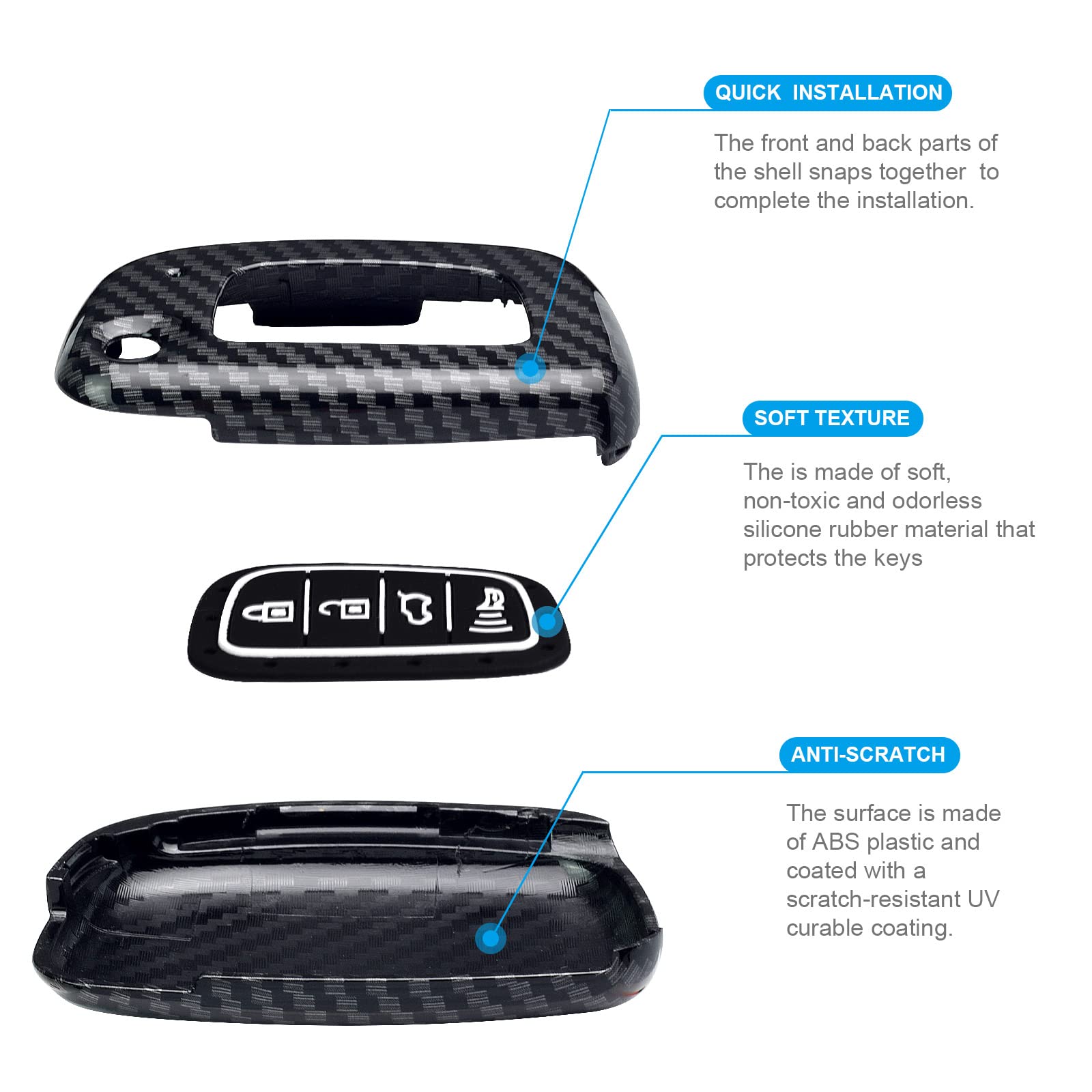 Key Fob Case Silicone Protective Skin Case For Hyundai/Kia 4 - Foto 3