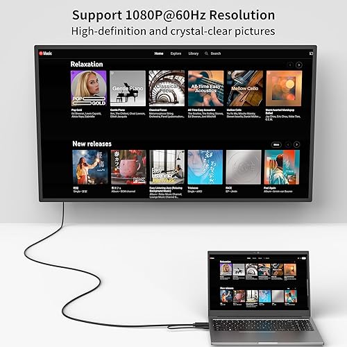 Miniatura 2 de HDMI a VGA, cable HDMI a VGA chapado en oro de 6 pies con alimentación USB (hombre a macho), compatible con computadora, computadora de escritorio,