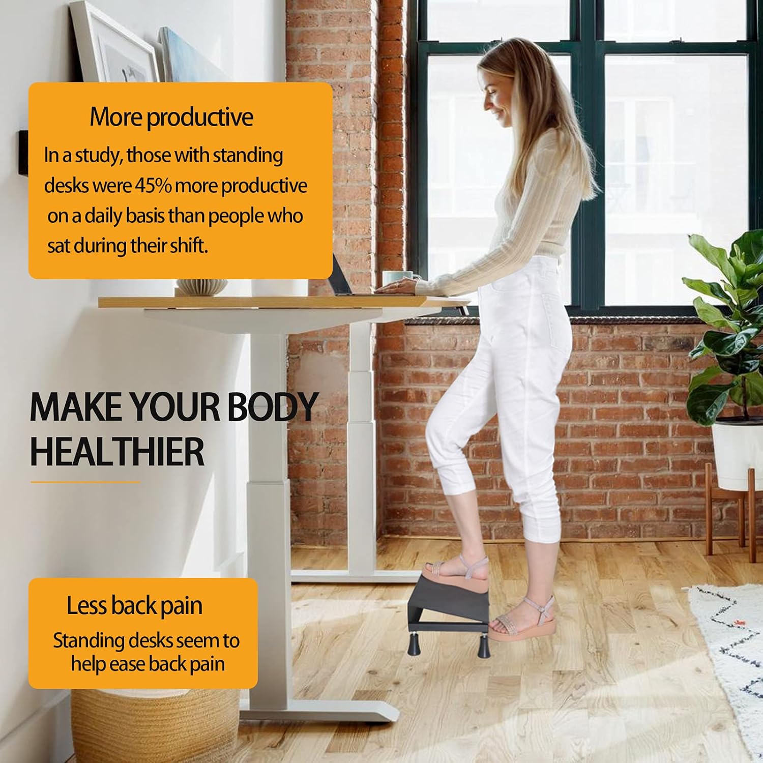 Scalebeard Foot Step Stool with Metal Anti-Skid Platform & Removable Rubber Legs Foot Stand for Home Office : Office Products