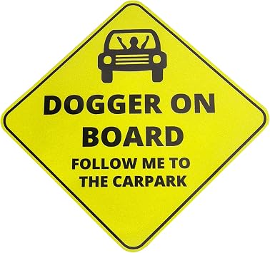 Bumper Stickers Yellow Funny Novelty Car Prank Gift Baby On Board Window Xmas Idea Present for Him Boyfriend Men Man Secret Santa Stocking Filler Practical Joke April Fools Dogger ON Board
