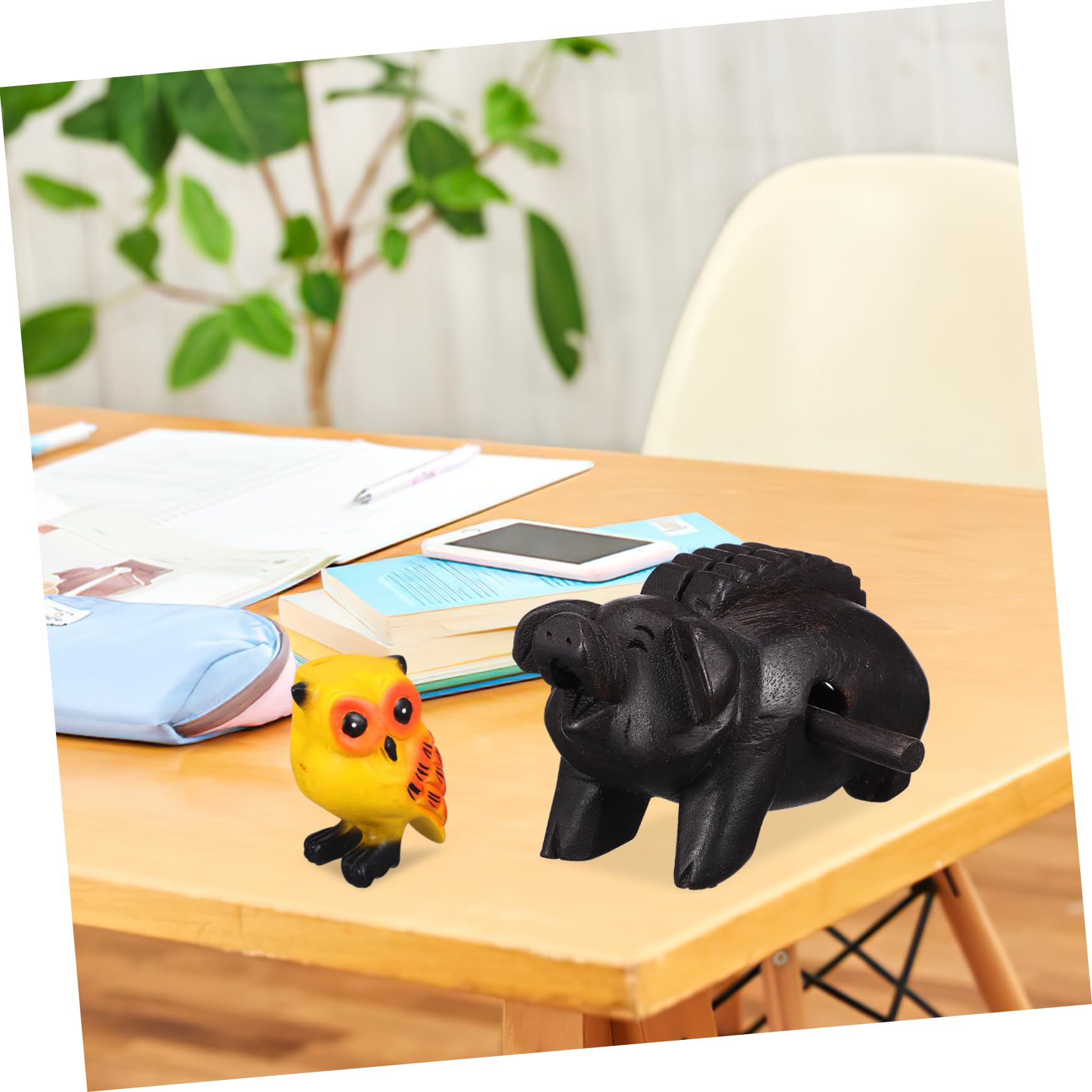 Mikinona 3pcs Animales De Sonido De Madera Decoración De Oficina Hogar Juguete Educativo Instrumento Musical