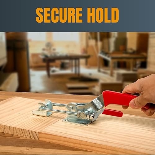 Miniatura 3 de POWERTEC 2 abrazaderas de palanca, capacidad de sujeción de 2000 libras, 40341 con bloqueo automático en U, cierre ajustable con agarre