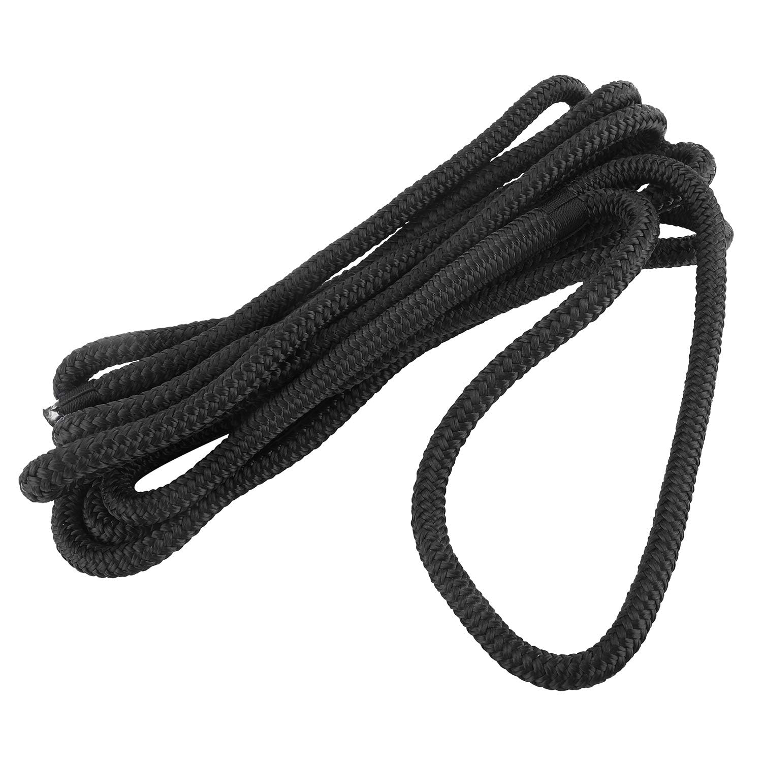 FreeTec 4-częściowa linka do łodzi Fenderleine Nylon Dockline cumownicza linka do błotników lina do łodzi z oczkiem 12 mm średnica 4,5 m długości czarna