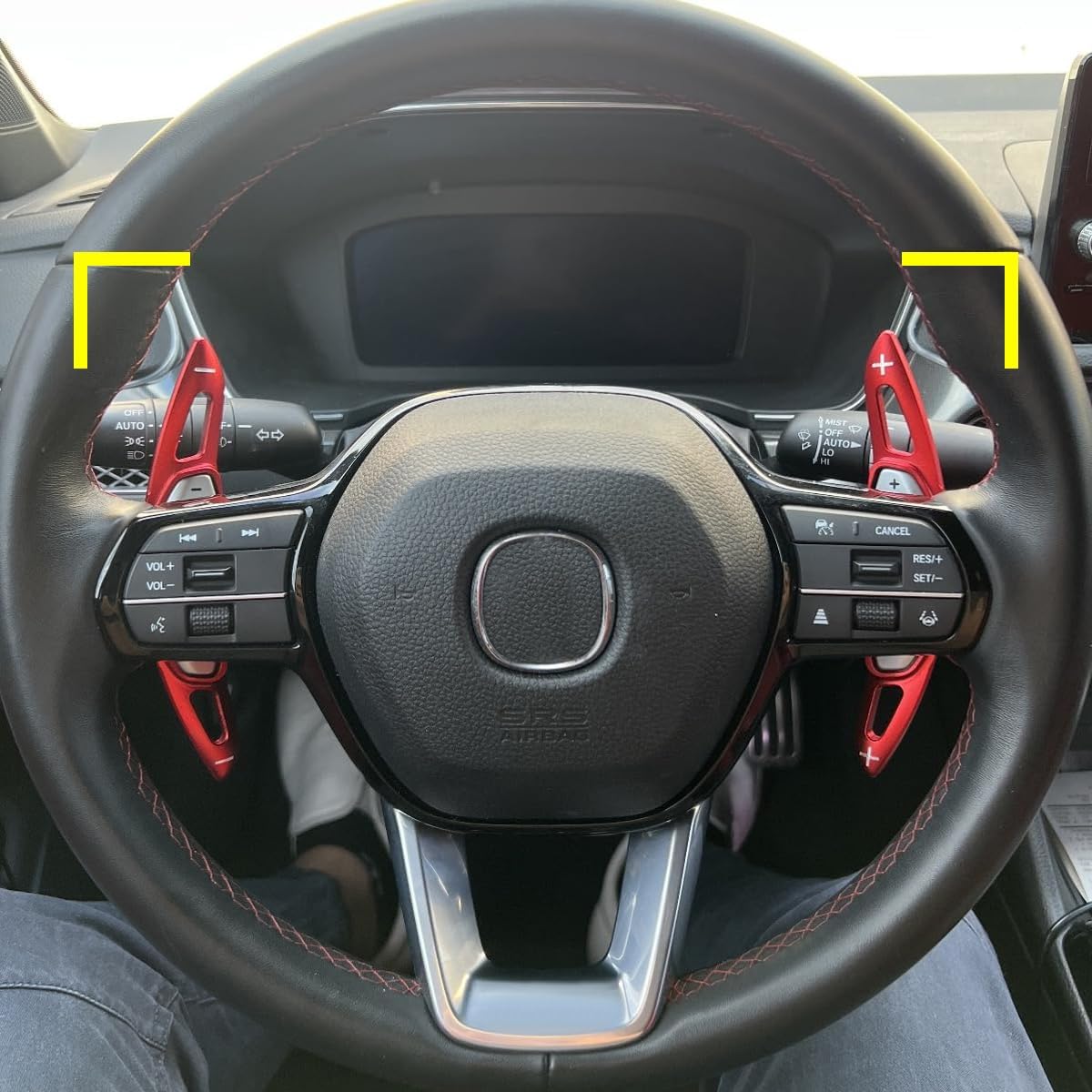 Aluminum Paddle Shifter Extensions Compatible with Honda Civic 11th 2022-2026 for CR-V Accord Pilot 2023-2026 Accessories Car Paddle Shift Extended Interior Shift Cover Trims -Red